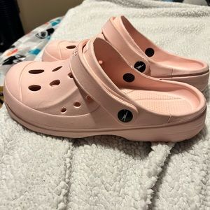 Pink slip on shoes